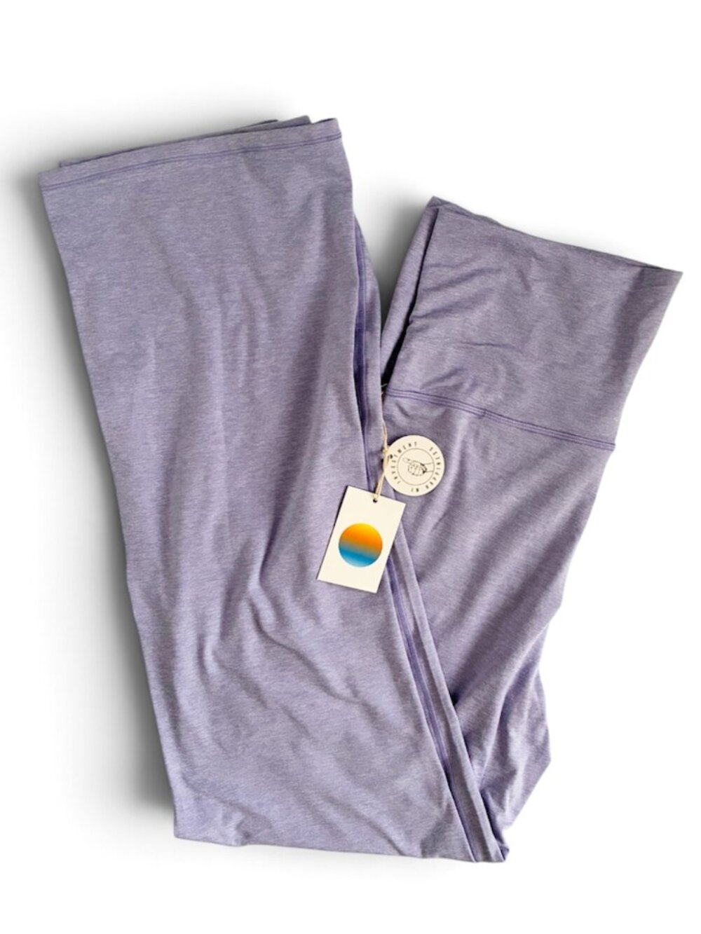 NWT Vuori Halo Foldover Yoga Pant Hyacinth Heather Lilac Leggings - Large